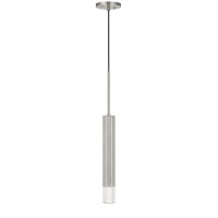 Benjara Hexagonal Metal Frame Single Led Light Pendant With Glass Diffuser, Gray