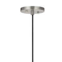 Benjara Hexagonal Metal Frame Single Led Light Pendant With Glass Diffuser, Gray