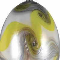 Benjara Bm223587 Oval Shade Pendant Lighting With Wave Pattern, Set Of 4, Yellow And Silver