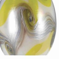 Benjara Bm223587 Oval Shade Pendant Lighting With Wave Pattern, Set Of 4, Yellow And Silver