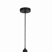 Benjara 60 Watt Metal Frame Pendant With Rippled Glass Shade, Beige And Black