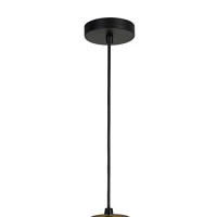 Benjara Round Glass Shade Pendant Lighting With Canopy And Hardwired Switch, Brown