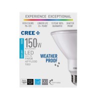 Cree Lighting Par38 Weatherproof Outdoor Flood 150W Equivalent Led Bulb 40 Degree Flood 1500 Lumens Dimmable Daylight 5000K