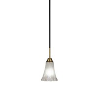 Paramount 1 Light Mini Pendant In Matte Black And Brass Finish With 5.5