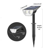 Linkind Starrays 12 Leds Landscape Solar Spotlights, Solar Powered Dusk-To-Dawn Outdoor Garden Lights, 350Lm 3000K Warm White, Ip67 Waterproof For Garden Yard Patio Driveway Porch, 6-Pack