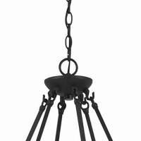 Benjara 6 Bulb Metal Frame Wagon Wheel Candle Chandelier With Wooden Accents, Black