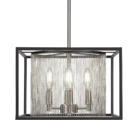 Cadina 4 Light Pendant Shown In Matte Black & Brushed Nickel Finish