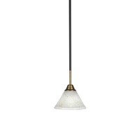 Paramount 1 Light Mini Pendant In Matte Black And Brass Finish With 7