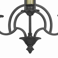 Benjara 3 Bulb Candle Style Uplight Chandelier With Metal Frame, Black And Brass