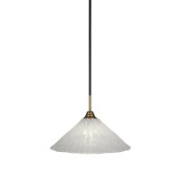 Paramount 1 Light Mini Pendant In Matte Black And Brass Finish With 16