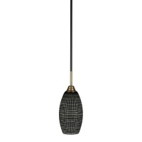 Paramount 1 Light Mini Pendant In Matte Black And Brass Finish With 5.5