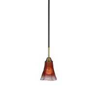 Paramount 1 Light Mini Pendant In Matte Black And Brass Finish With 5.5