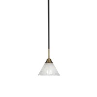 Paramount 1 Light Mini Pendant In Matte Black And Brass Finish With 7