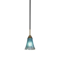 Paramount 1 Light Mini Pendant In Matte Black And Brass Finish With 5.5