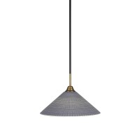 Paramount 1 Light Mini Pendant In Matte Black And Brass Finish With 16