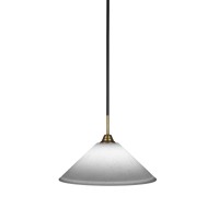 Paramount 1 Light Mini Pendant In Matte Black And Brass Finish With 16