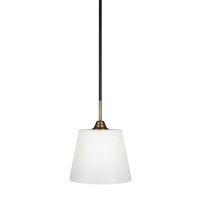 Paramount 1 Light Mini Pendant In Matte Black And Brass Finish With 10