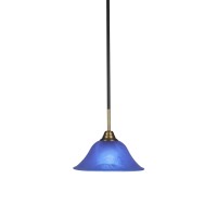 Paramount 1 Light Mini Pendant In Matte Black And Brass Finish With 10