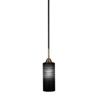 Paramount 1 Light Mini Pendant In Matte Black And Brass Finish With 4