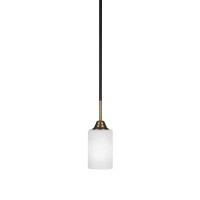 Paramount 1 Light Mini Pendant In Matte Black And Brass Finish With 4