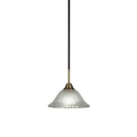 Paramount 1 Light Mini Pendant In Matte Black And Brass Finish With 10