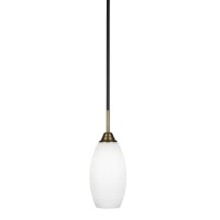 Paramount 1 Light Mini Pendant In Matte Black And Brass Finish With 5.5