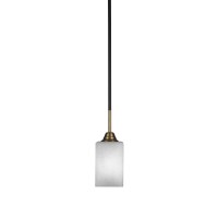 Paramount 1 Light Mini Pendant In Matte Black And Brass Finish With 4