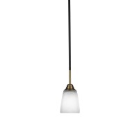 Paramount 1 Light Mini Pendant In Matte Black And Brass Finish With 4.5