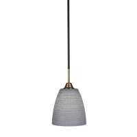 Paramount 1 Light Mini Pendant In Matte Black And Brass Finish With 8