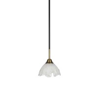 Paramount 1 Light Mini Pendant In Matte Black And Brass Finish With 7