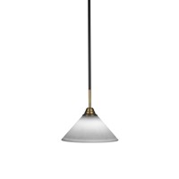 Paramount 1 Light Mini Pendant In Matte Black And Brass Finish With 10