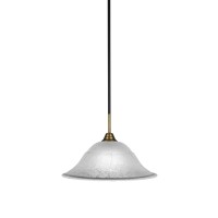 Paramount 1 Light Mini Pendant In Matte Black And Brass Finish With 16