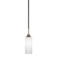 Paramount 1 Light Mini Pendant In Matte Black And Brass Finish With 4