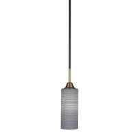 Paramount 1 Light Mini Pendant In Matte Black And Brass Finish With 4