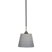 Paramount 1 Light Mini Pendant In Matte Black And Brass Finish With 10