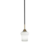 Paramount 1 Light Mini Pendant In Matte Black And Brass Finish With 5.5