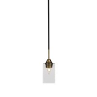 Paramount 1 Light Mini Pendant In Matte Black And Brass Finish With 4