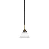 Paramount 1 Light Mini Pendant In Matte Black And Brass Finish With 7