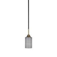 Paramount 1 Light Mini Pendant In Matte Black And Brass Finish With 4