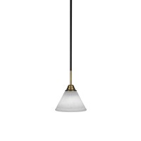 Paramount 1 Light Mini Pendant In Matte Black And Brass Finish With 7