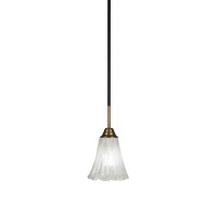 Paramount 1 Light Mini Pendant In Matte Black And Brass Finish With 5.5