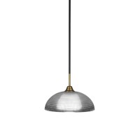 Paramount 1 Light Mini Pendant In Matte Black And Brass Finish With 13