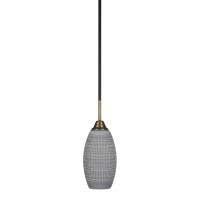 Paramount 1 Light Mini Pendant In Matte Black And Brass Finish With 5.5