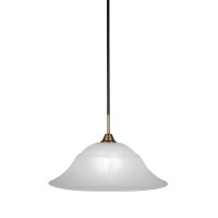 Paramount 1 Light Mini Pendant In Matte Black And Brass Finish With 20