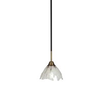 Paramount 1 Light Mini Pendant In Matte Black And Brass Finish With 7