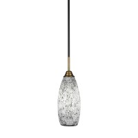 Paramount 1 Light Mini Pendant In Matte Black And Brass Finish With 5.5