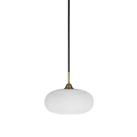 Paramount 1 Light Mini Pendant In Matte Black And Brass Finish With 13