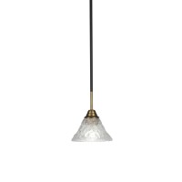 Paramount 1 Light Mini Pendant In Matte Black And Brass Finish With 7