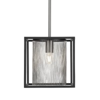 Cadina 1 Light Mini Pendant Shown In Matte Black & Brushed Nickel Finish