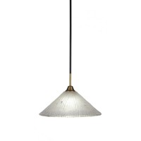 Paramount 1 Light Mini Pendant In Matte Black And Brass Finish With 16